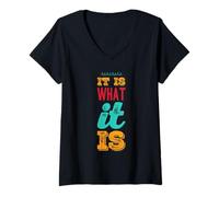 Femme C'est ce qu'il est drôle de dire pour l'acceptation sans se plaindre T-Shirt avec Col en V