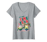 Femme C'est Cette période de l'année où Les Minions s'amusent T-Shirt avec Col en V