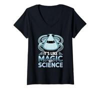 Femme C'est comme de la Magie mais de la Science, la Physique, Le Train Maglev T-Shirt avec Col en V