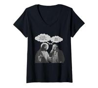 Femme C'est comme s'ils n'écoutaient Pas du Tout Jésus Satire Politique T-Shirt avec Col en V