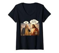Femme C'est comme s'ils n'écoutaient Pas du Tout Jésus Satire Politique T-Shirt avec Col en V
