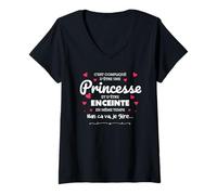 Femme C'est Compliqué D’être Une Princesse Et D’être Enceinte T-Shirt avec Col en V