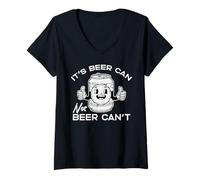 Femme C'est de la bière, ça ne Peut Pas être drôle de dire Un père Sarcastique pour Hommes et Femmes T-Shirt avec Col en V