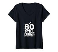 Femme C'est drôle dans Les années 80 et Toujours en Train de Tout corriger T-Shirt avec Col en V