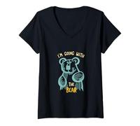 Femme C'est drôle de Choisir Un Ours Qui Dit Que j'y Vais avec l'ours T-Shirt avec Col en V