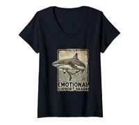Femme C'est drôle de dire ça, Mon Requin de Soutien émotionnel T-Shirt avec Col en V