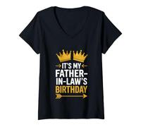 Femme C'est drôle de dire Que C'est l'anniversaire de Naissance de Mon père T-Shirt avec Col en V