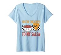 Femme C'est drôle et Mignon pour la Saint-Valentin, tu ES Les Chips de ma Salsa T-Shirt avec Col en V