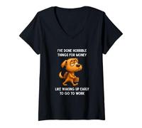 Femme C'est drôle, J'Ai Fait des Choses horribles pour de l'argent, comme me réveiller T-Shirt avec Col en V
