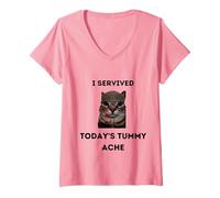 Femme C'est drôle : J'Ai survécu à la Blague d'aujourd'Hui sur Les maux de Ventre T-Shirt avec Col en V