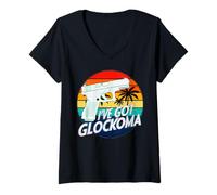 Femme C'est drôle, J'Ai Un Glockoma pour Les Droits des Armes à T-Shirt avec Col en V