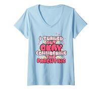 Femme C'est drôle, je m'en suis bien sorti compte tenu de la T-Shirt avec Col en V