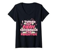 Femme C'est drôle, je m'en suis bien sorti compte tenu de la T-Shirt avec Col en V