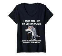 Femme C'est drôle, je n'ai pas l'impression de vieillir, c'est plutôt T-Shirt avec Col en V