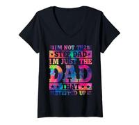 Femme C'est drôle, je ne suis pas le beau-père, je suis le père qui est intervenu T-Shirt avec Col en V