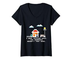 Femme C'est drôle, Je suis Sortie Une Fois Que Les graphismes n'étaient Pas très Bons T-Shirt avec Col en V