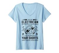 Femme C'est drôle, Je suis Un électricien électricien T-Shirt avec Col en V