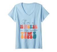 Femme C'est drôle, Je suis Une prostituée Pendant Mon Temps Libre T-Shirt avec Col en V