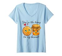 Femme C'est drôle pour la Saint-Valentin, tu ES Le Miel de Mon Mignon Biscuit T-Shirt avec Col en V