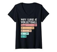 Femme C'est drôle Pourquoi Je perds au Volley-Ball T-Shirt avec Col en V