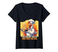 Femme C'est drôle que tu ne croies pas qui a fait frire ce riz T-Shirt avec Col en V