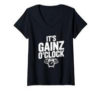 Femme C'est Gainz O'Clock Gym Motivation Fitness T-Shirt avec Col en V