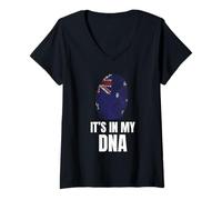 Femme C'est inscrit dans Mon ADN, Fier d'être Originaire d'Australie T-Shirt avec Col en V