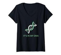 Femme C'est inscrit dans Mon ADN Irish Pride Heritage Ancestry Ireland T-Shirt avec Col en V