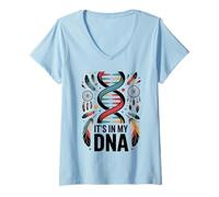Femme C'est inscrit dans Mon ADN : la fierté des Indiens d'Amérique T-Shirt avec Col en V