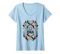 Femme C'est inscrit dans Mon ADN : la fierté des Indiens d'Amérique T-Shirt avec Col en V