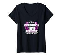 Femme C'est Juste Un Truc de Veronica Que tu ne comprendrais Pas. Drôle de nom T-Shirt avec Col en V