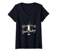 Femme C'est la faute du Forfait de Vacances, croisière et Vacances T-Shirt avec Col en V