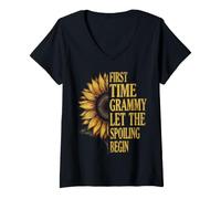 Femme C'est la première Fois Que Grammy Let The Spoiling Begin est fière de sa Grand-mère T-Shirt avec Col en V