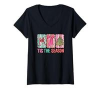 Femme C'est la Saison des fêtes de Fin d'année T-Shirt avec Col en V