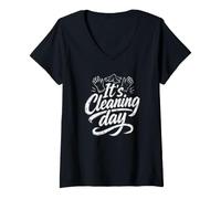Femme C'est Le Jour du Nettoyage T-Shirt avec Col en V