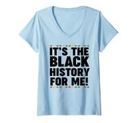 Femme C'est l'histoire Noire pour Moi T-Shirt avec Col en V