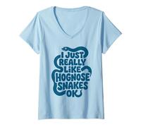 Femme C'est Mignon, J'aime Vraiment Les Serpents Hognose Ok T-Shirt avec Col en V