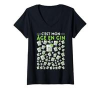 Femme C'est Mon Age en Gin 60 Anniversaire Cadeau Drôle T-Shirt avec Col en V