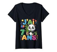 Femme C'est Mon Anniversaire Panda pour la fête des Filles T-Shirt avec Col en V