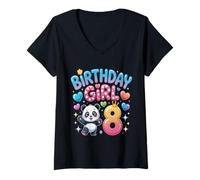 Femme C'est Mon Anniversaire Panda T-Shirt avec Col en V
