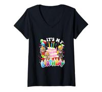 Femme C'est mon anniversaire pour chat et chaton pour fille et garçon T-Shirt avec Col en V