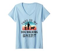 Femme C'est Mon Chien Qui Marche T-Shirt avec Col en V