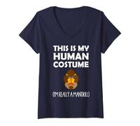 Femme C'est mon costume humain, je suis vraiment un mandrill T-Shirt avec Col en V