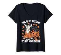 Femme C'est Mon Costume, mais Pas Grand-Chose pour Halloween avec Un âne T-Shirt avec Col en V