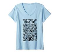 Femme C'est Mon dernier Baiser Volant, drôle, Sarcastique et Grossier T-Shirt avec Col en V