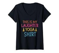 Femme C'est mon yoga du rire T-Shirt avec Col en V