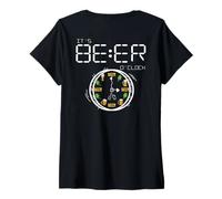 Femme C'est toujours l'heure de la bière, l'heure de la bière, au dos T-Shirt avec Col en V