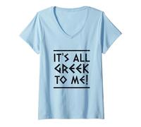 Femme C'est Tout Grec pour Moi T-Shirt avec Col en V