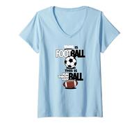 Femme C'est Un Ballon de Football Amusant T-Shirt avec Col en V