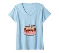 Femme C'est Un Bon Jour pour Faire Un GÂTEAU T-Shirt avec Col en V
